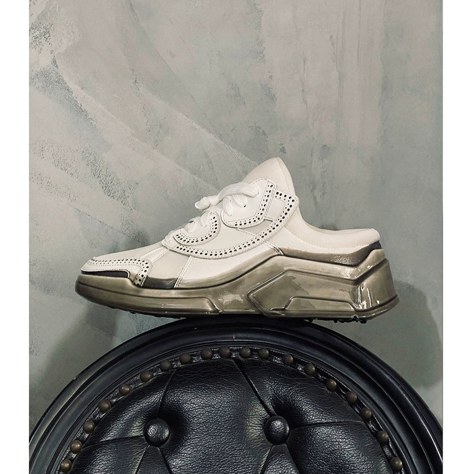 Epoxy shoes sports slippers sol bag head drag lazy cowhide casual comfortable white shoes