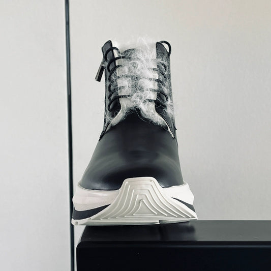 Winter cotton boots lamb wool inner wool boots fashion heightening thick-soled warm snow boots