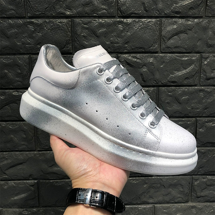 Unisex Graffiti Platform Sneakers – White with Red & More Color