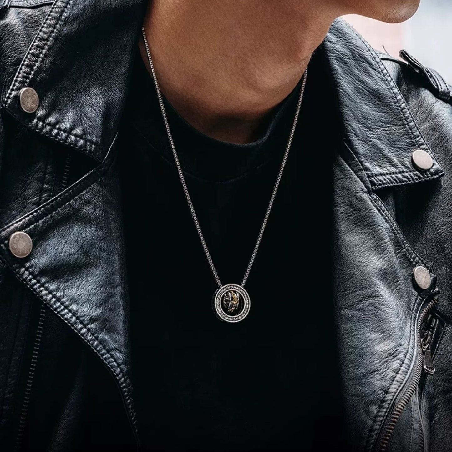 Sterling silver Pixiu ring necklace men's pendant high-end retro lucky pendant gift