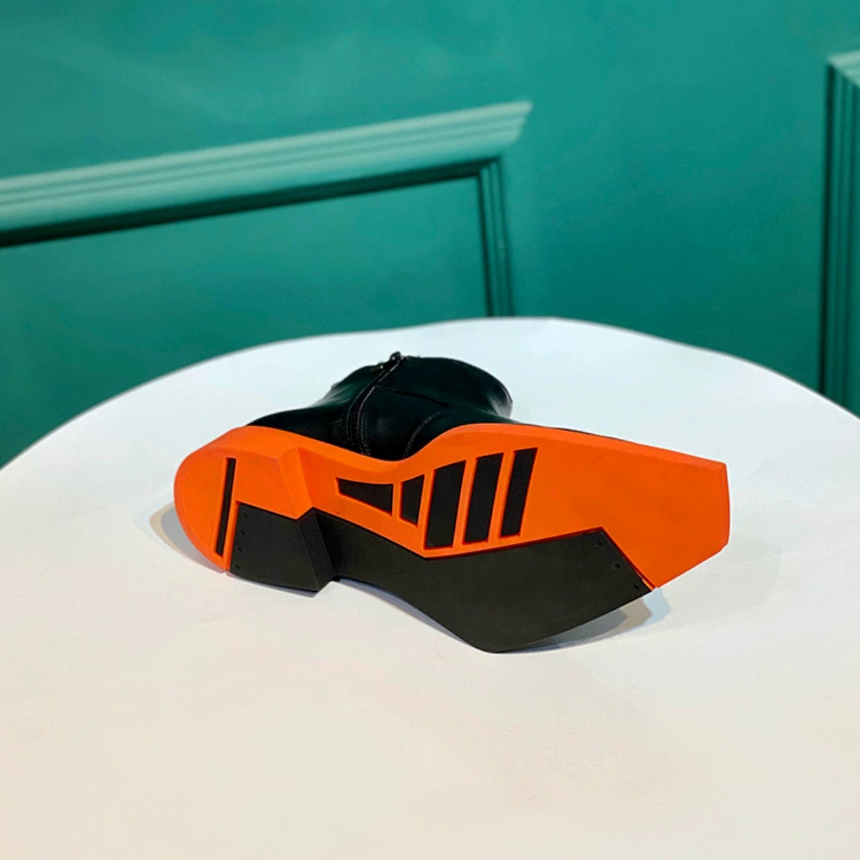 Special-shaped leather shoes men's boots square head Chelsea boots cowhide fashion leather boots elastic short boots