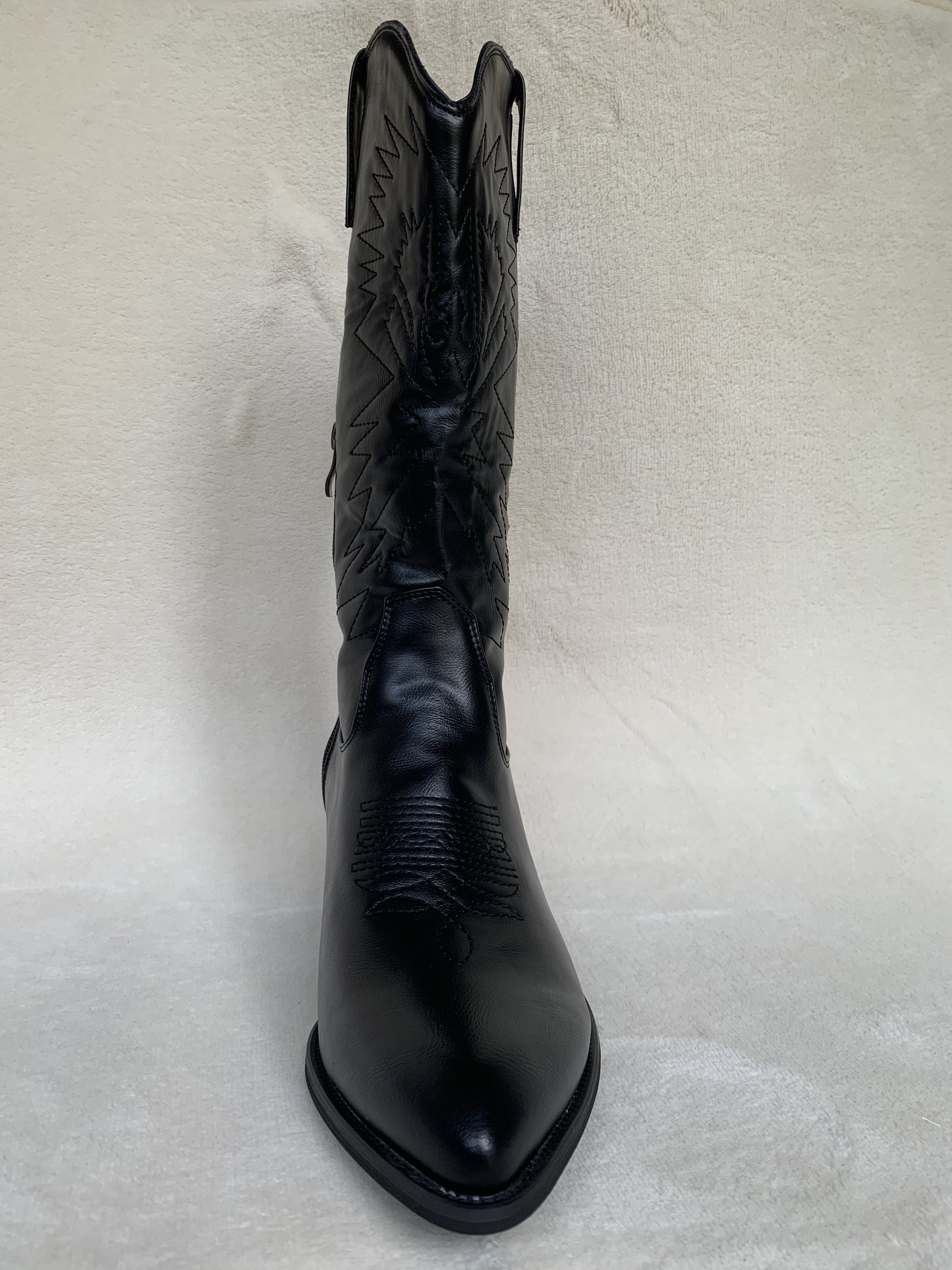 Pointed Toe Knee High Ladies Leather Motorcycle Boots