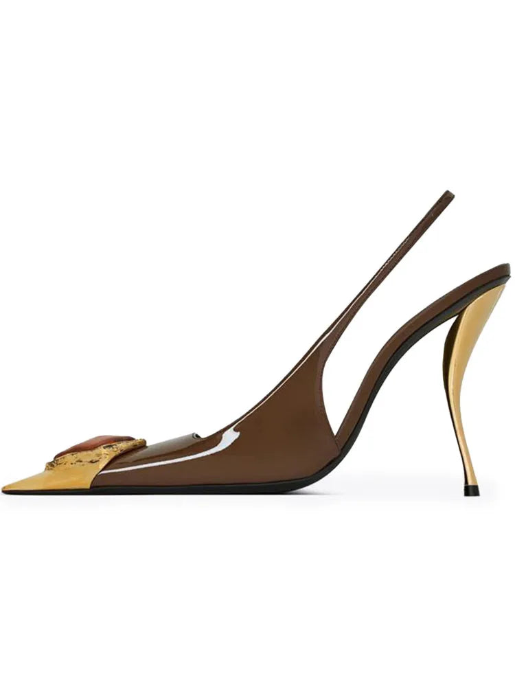 Small Square Shaped High-heeled Gemstone Sandals for Banquets Plus Size Women's Sandals