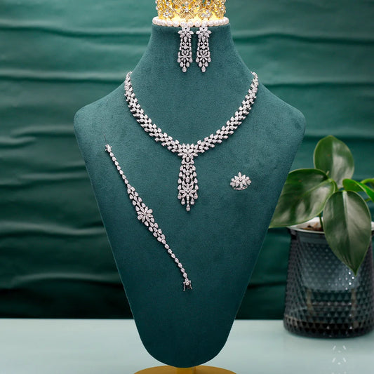 Bride Talk Luxury Jewelry Big Wedding Rings Full Micro Pave Cubic Zirconia Dubai Bridal Popular Jewellery For Engagement Party