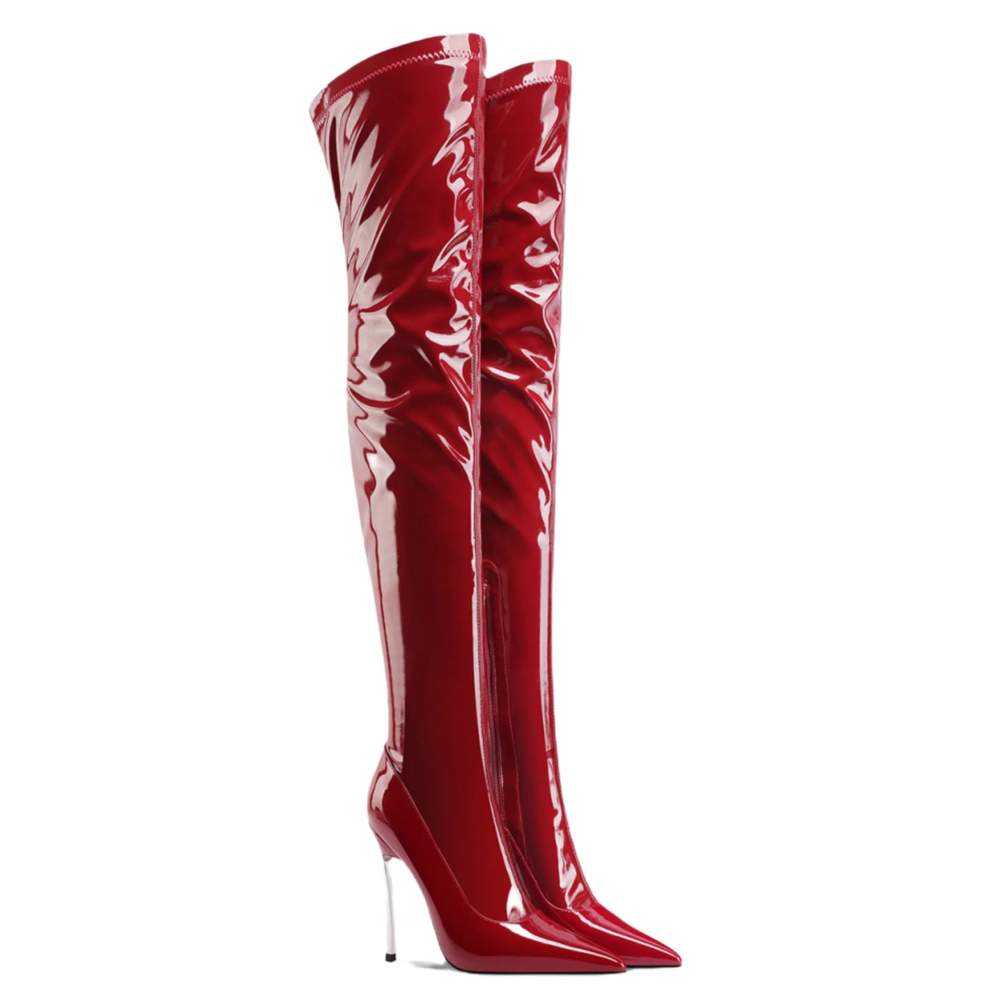 Over the knee boots Pointed Toe Side zipper Super high heel Skinny boots Women's Boots