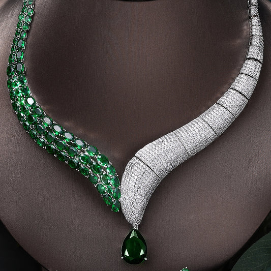 Top 4 Wedding Bride Jewelry Set Water Drop Shape Jewelry Set for Women's Wedding Accessories Necklace and Earring Set