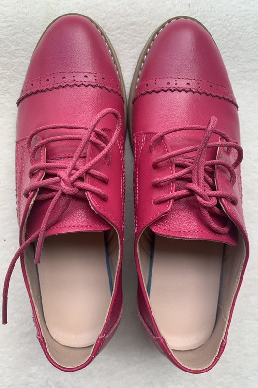 Women Leather Flat Casual Oxford Shoes Loafers