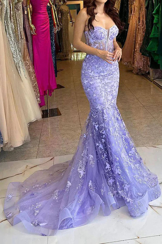 Women’s Lace Sweetheart Mermaid Prom Dress
