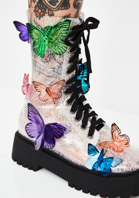 Butterfly Dream Transparent Women Boots - LiveTrendsX