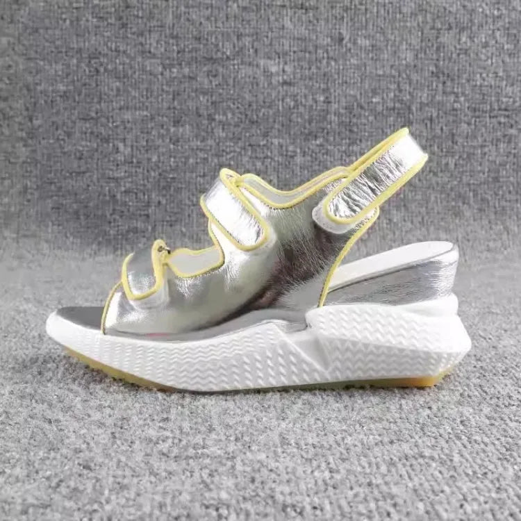 Fashion Designer Women's Summer Genuine Cowhide Leather Wedge Sandals - LiveTrendsX