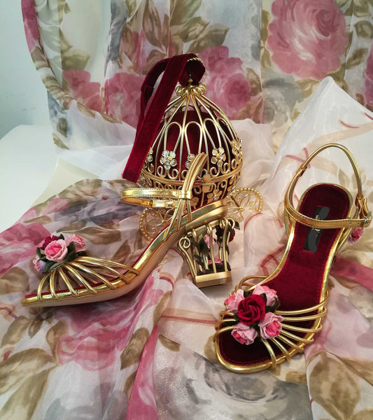 Floral Sculpted Peep - Toe Heels Women Sandals - LiveTrendsX