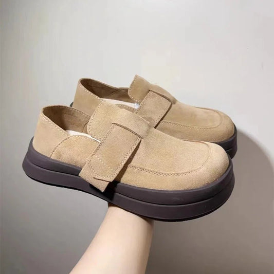 French Style Chunky Slip On Causal Shoes Comfortable Women's Loafer - LiveTrendsX