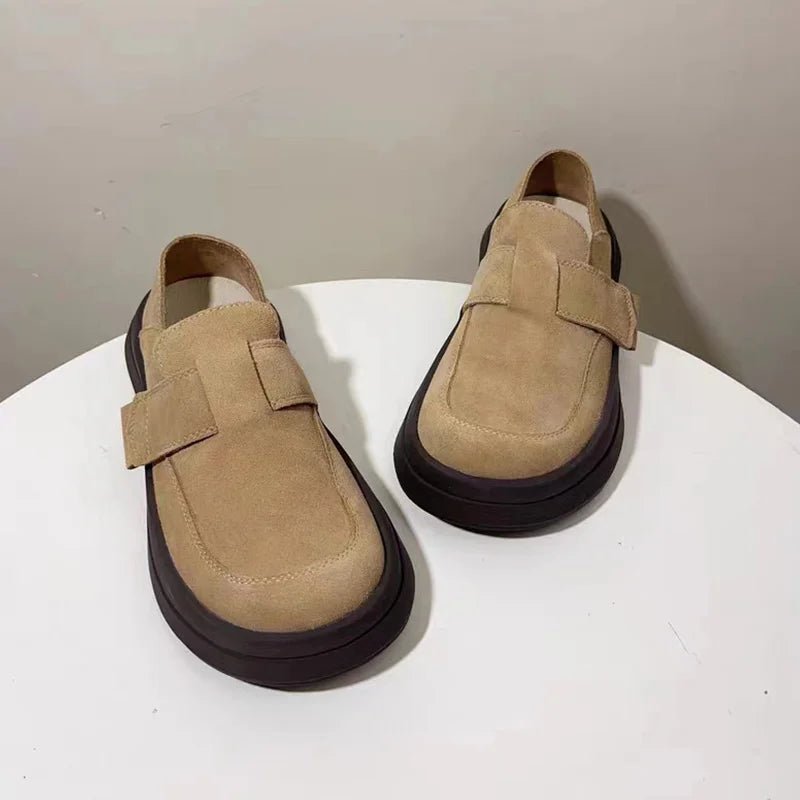 French Style Chunky Slip On Causal Shoes Comfortable Women's Loafer - LiveTrendsX