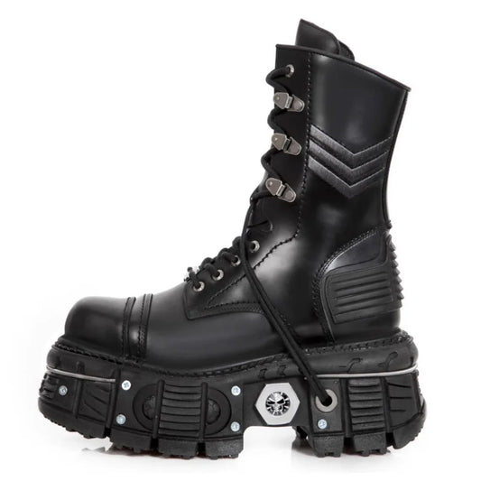 Genuine Leather Motorcycle Boots Platform Women Short Microfiber Punk Shoes - LiveTrendsX