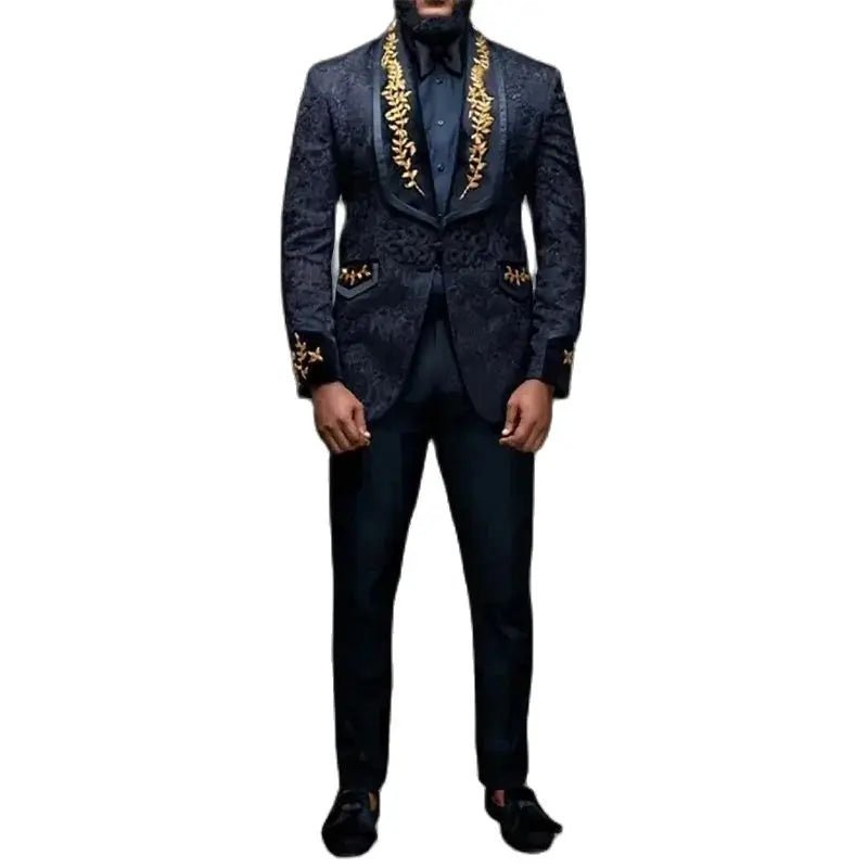 Luxury Black Jacquard Blazer for Men - LiveTrendsX