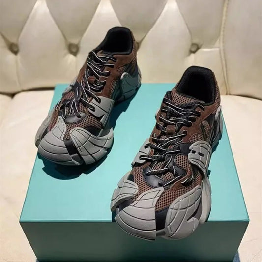 Luxury Design Men's Sneakers Thick Sole Breathable Lace Up Outdoor Sports Shoes - LiveTrendsX