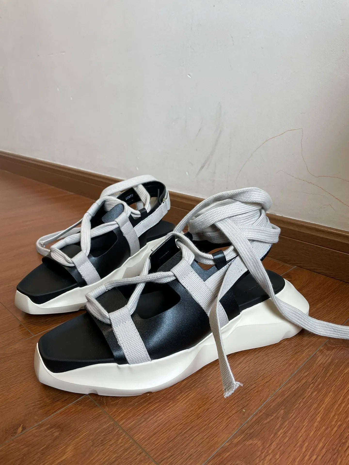 Men Sandals Platform Black Casual Rome Gladiator Leather Summer Shoes - LiveTrendsX