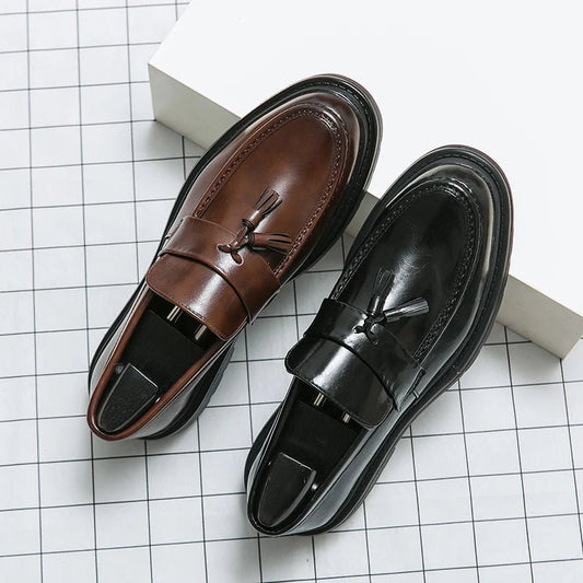 Men's Casual Moccasins Black Fashion Luxury Loafers Wedding Shoes - LiveTrendsX
