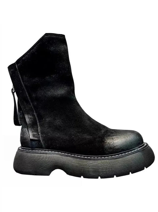 Men's High Top Double Zipper Thick Platform Boots - LiveTrendsX