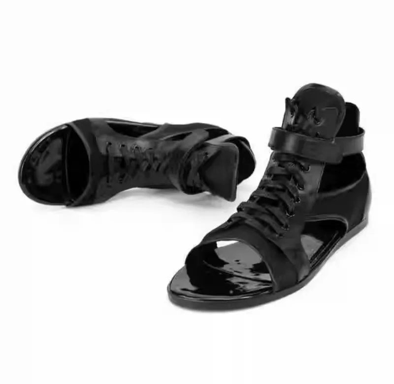 Men's Summer High - Top Gladiator Sandals in Real Leather - LiveTrendsX