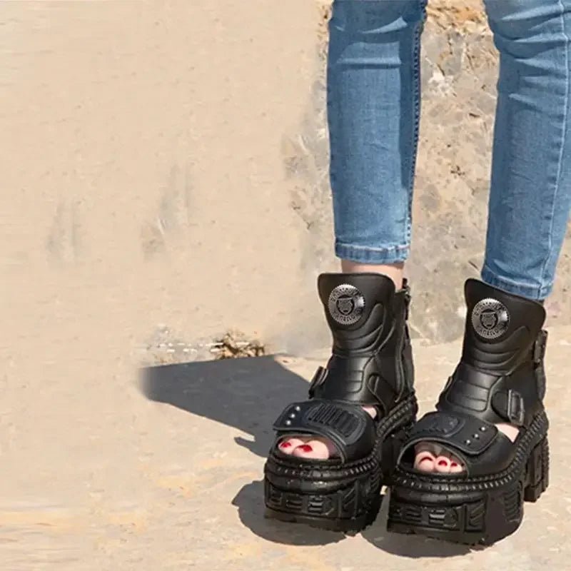 Round Toe Thick Sole Women Sandals Mixed Color Shoes - LiveTrendsX