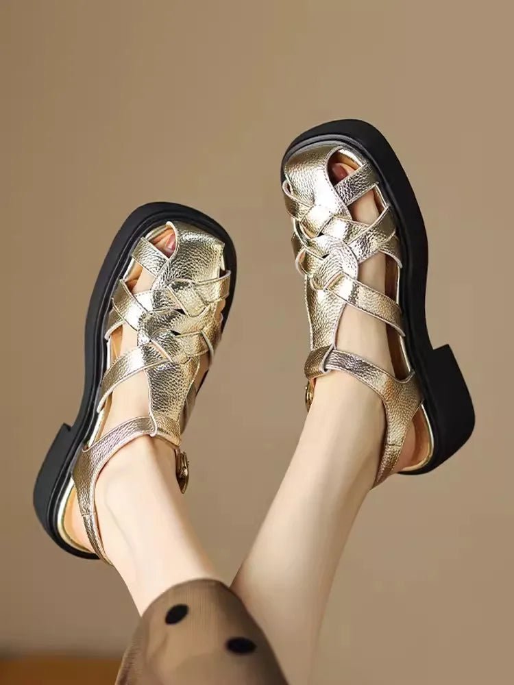 Summer Vintage Gladiator Sandals with Hollow Out Breathable - LiveTrendsX
