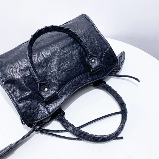 Vintage Rivet Tassel Decorated Shoulder Crossbody Women's Handbag - LiveTrendsX