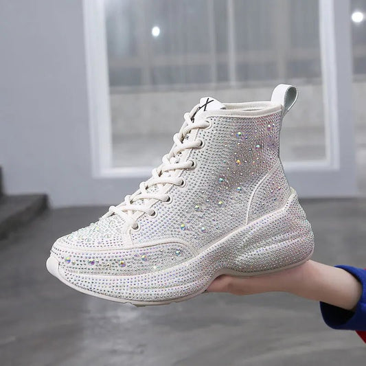 Women Fashion Chic Point Sneakers Rhinestone Female Designer Shoes - LiveTrendsX
