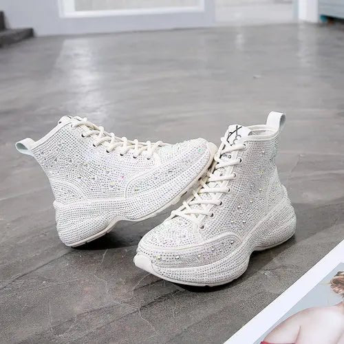 Women Fashion Chic Point Sneakers Rhinestone Female Designer Shoes - LiveTrendsX