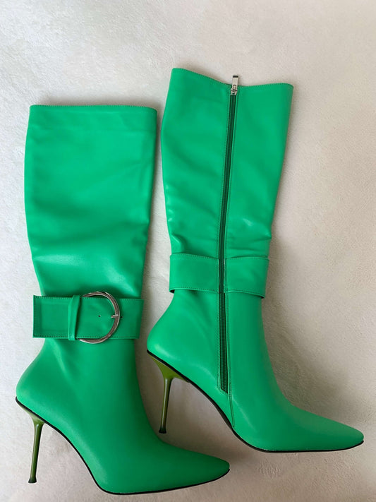 Women Knee Stilettos Boots Sexy Boots Pointed Toe Party Shoes - LiveTrendsX