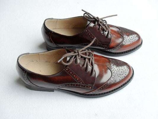 Women’s Brown Leather Brogues - LiveTrendsX