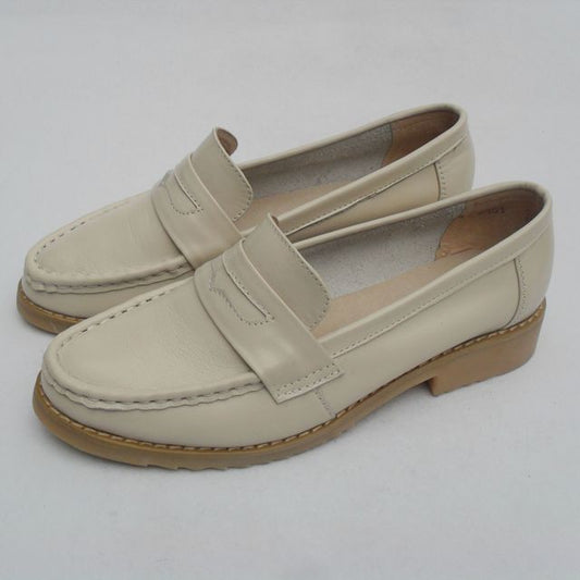 Women's Brown & Off - White Loafer Shoes - LiveTrendsX