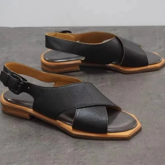 Women's Genuine Leather Vintage Gladiator OpenToe Sandals - LiveTrendsX