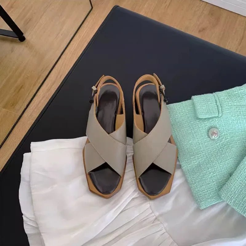 Women's Genuine Leather Vintage Gladiator OpenToe Sandals - LiveTrendsX