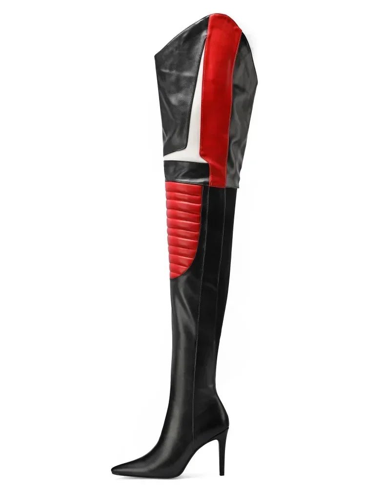 Women's New Fashion Over Knee Boots Side Zipper Tip Party Ball Thigh Boots - LiveTrendsX