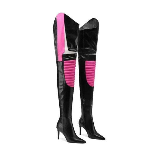 Women's New Fashion Over Knee Boots Side Zipper Tip Party Ball Thigh Boots - LiveTrendsX