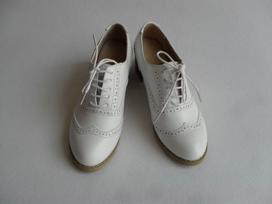 Women's White Oxford Brogues - LiveTrendsX