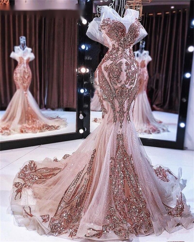 Charming Off The Shoulder Evening Dresses Rose Gold