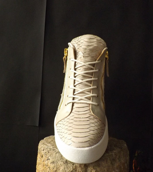 New Snakeskin Pattern Men's Sneakers High Top Casual Shoes Men Lace Up Zip Round Toe Casual Shoes Male Street Fashion Chaussures - LiveTrendsX