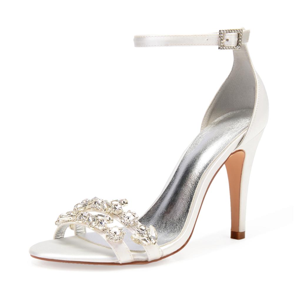 Elegant lady thin high heels satin evening dress sandals