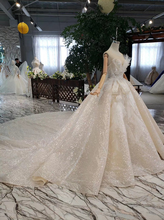 Boda Special Wedding Dress o-neck sleeveless keyhole back handmade ball gown bridal dresses wedding gownsgelinlik HTL304 - LiveTrendsX