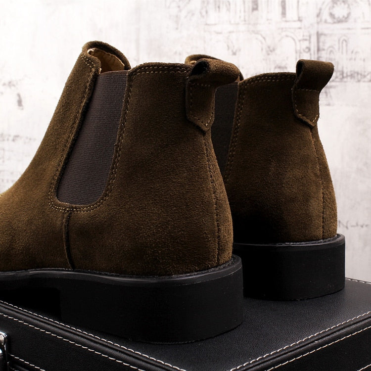 new arrival mens casual breathable genuine leather ankle boots nubuck chelsea booties young gentleman cowboy shoes zapato hombre - LiveTrendsX
