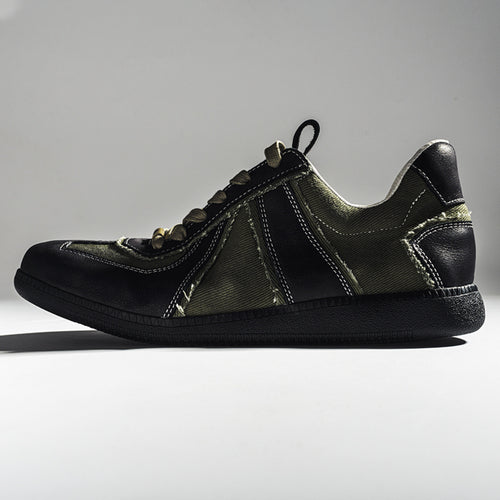 One-step leather canvas casual shoes for men and women are all-match