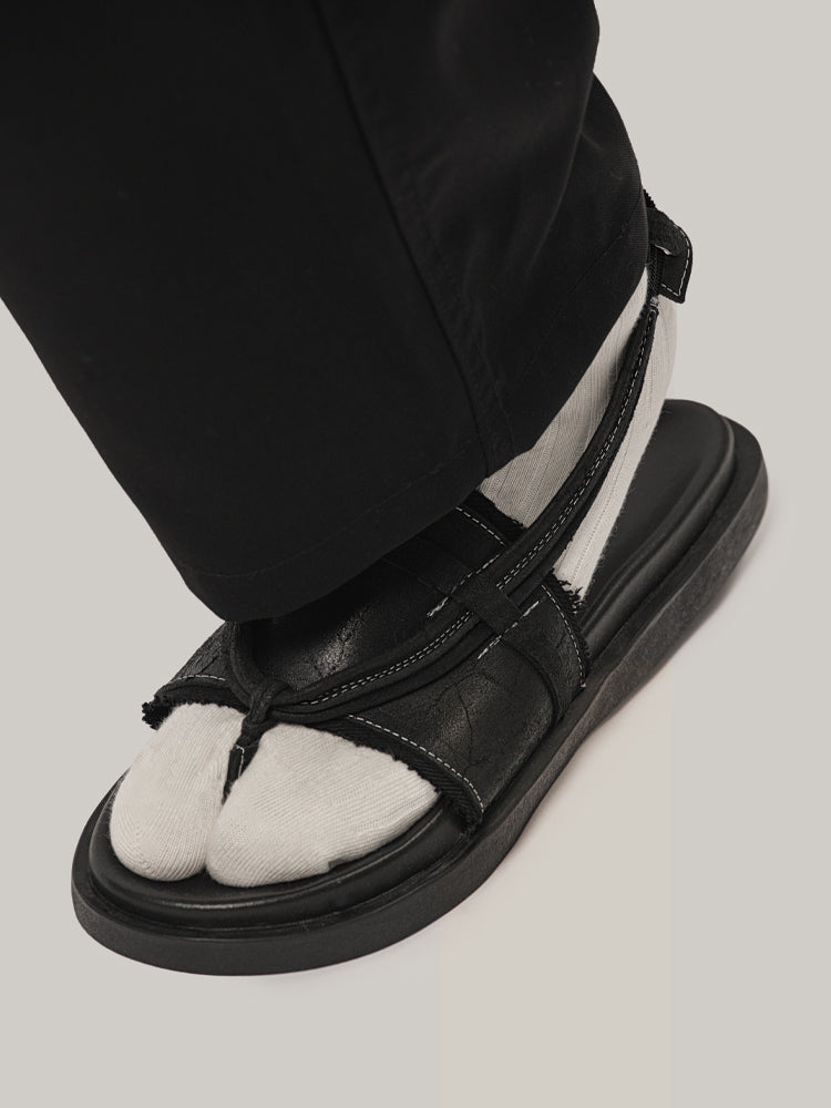 Niche design retro flip flops handmade shoes for men