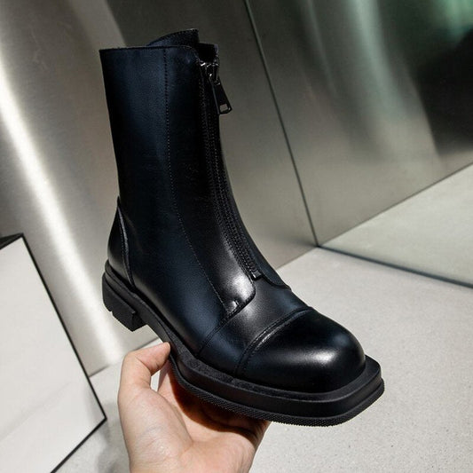 Autumn and winter shoes Women ankle boots natural leather - LiveTrendsX