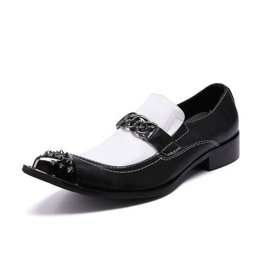 Black and White Chain Casual Shoes for Men Wedding and Party Shoes - LiveTrendsX