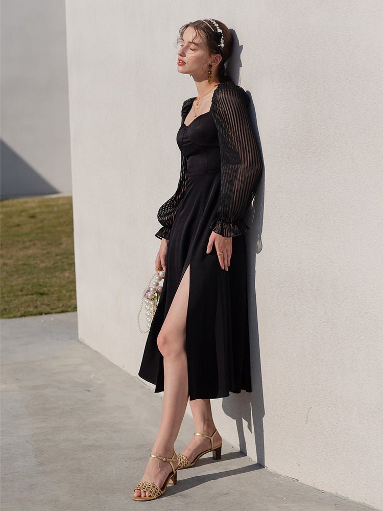 Black high - end annual meeting light luxury ladies dress - LiveTrendsX