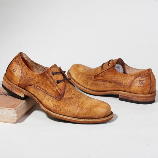 British trendy casual leather shoes soft bottom brogue shoes - LiveTrendsX