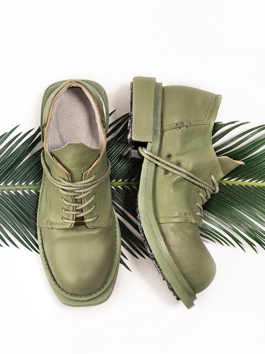 Casual breathable men's shoes square toe commuter leather shoes - LiveTrendsX