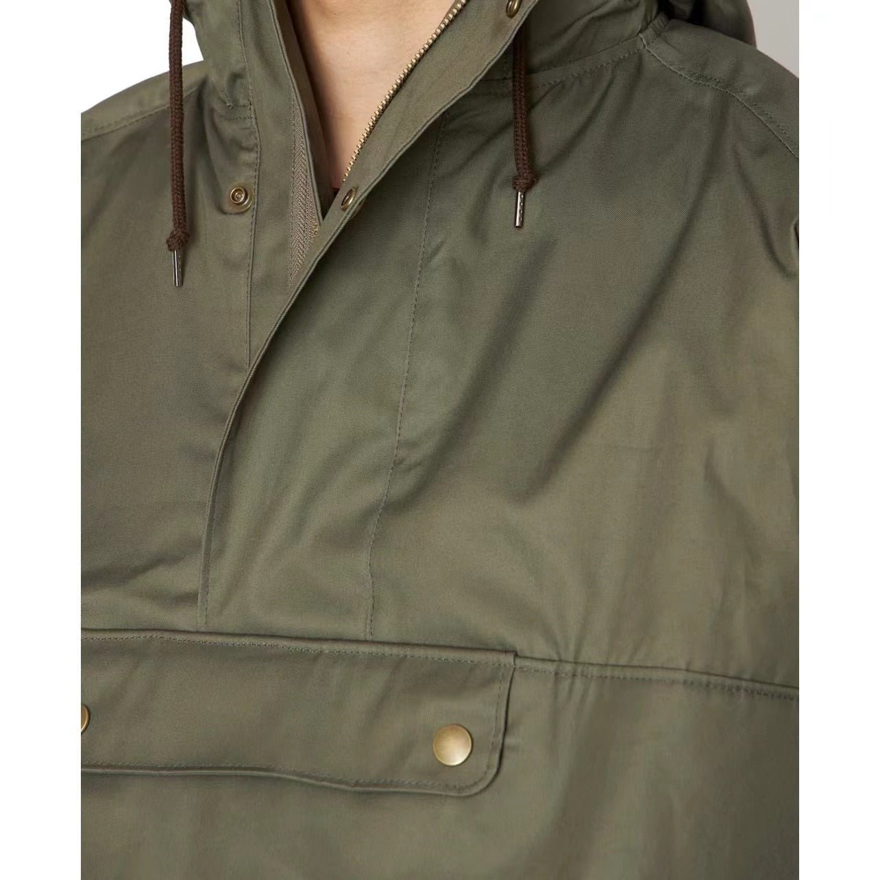 Color Matching Men's Hooded Semi Zipper Silhouette Jacket - LiveTrendsX
